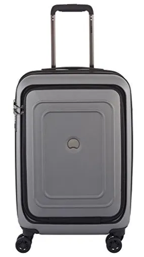 Delsey Luggage Cruise Lite Hardside 21 Carry On Exp. Spinner With Front Pocket, Platinum