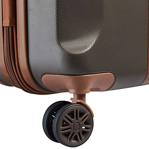 DELSEY Paris 40314880506 First Class Expandable Luggage with Spinner Wheels, Chocolate, Carry-On 21-Inch