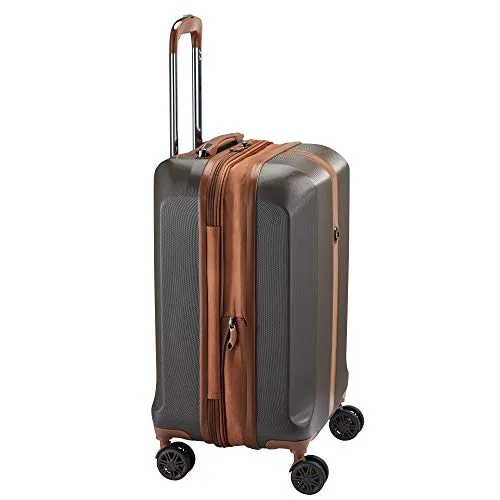 DELSEY Paris 40314880506 First Class Expandable Luggage with Spinner Wheels, Chocolate, Carry-On 21-Inch