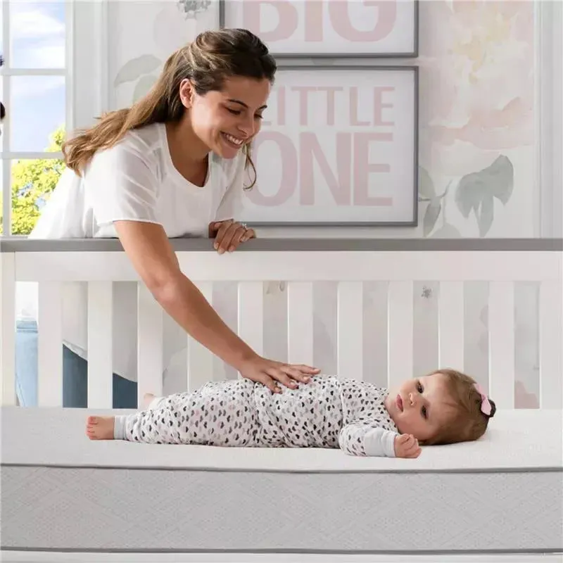 Delta Children - Beautyrest Black Diamond 2 Stage Crib and Toddler Mattress - White