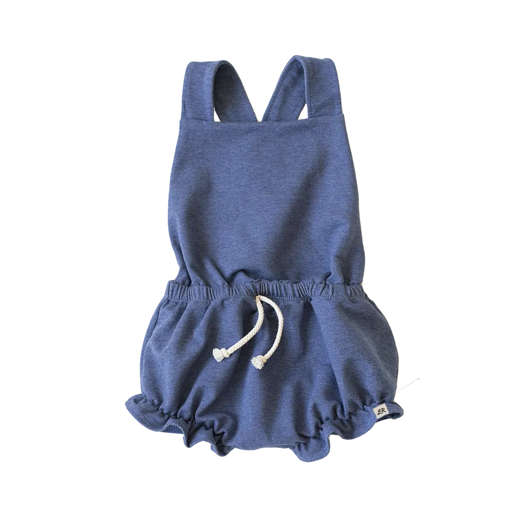 Denim Ruffle Shortie Romper