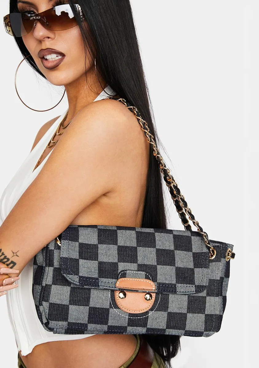 Designer Taste Checkered Shoulder Bag-