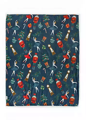 Deyongs Nutcracker Fleece Sherpa Throw | Kaleidoscope