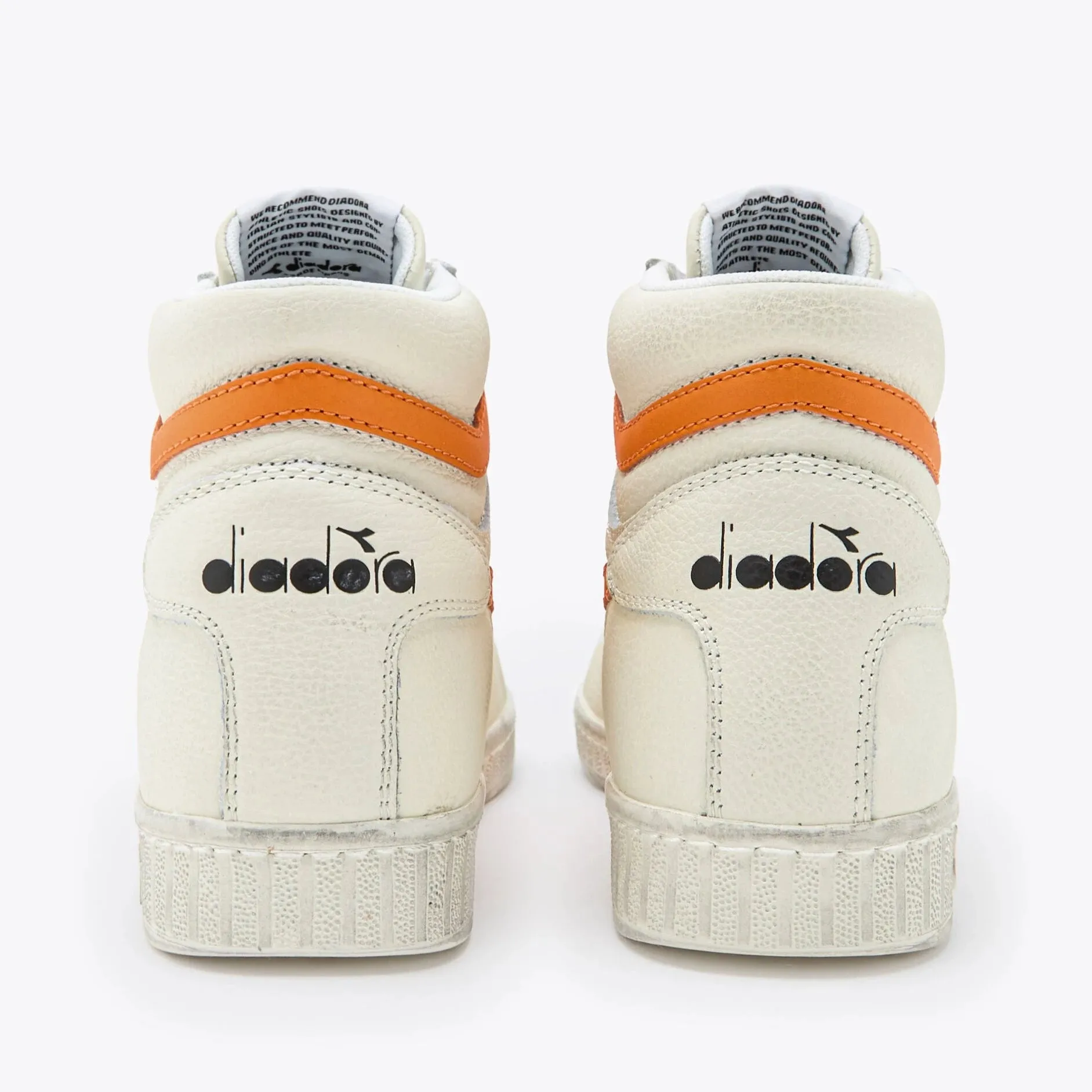 DIADORA | SNEAKERS UNISEX | GAME L HIGH FLUO WAX WHITE/ORANGE | NARANJA