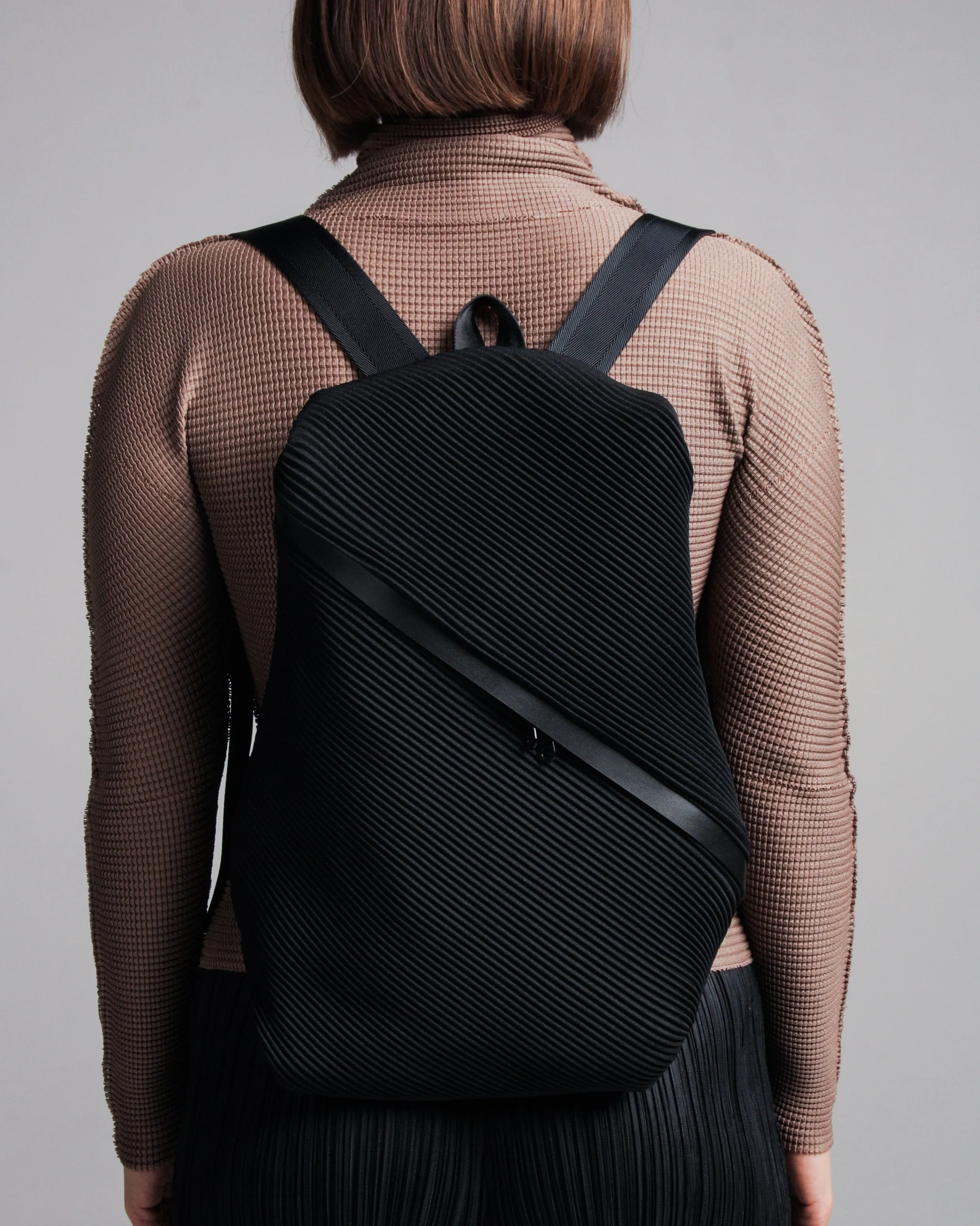 Diagonal Pleat Backpack