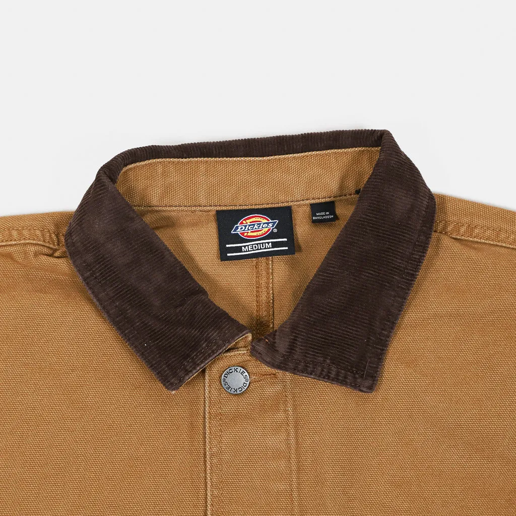 Dickies - Unlined Canvas Chore Jacket - Stone Washed Brown Duck