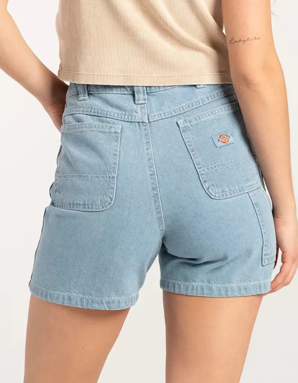 Dickies Workwear Women's Denim Carpenter Shorts - Vintage Blue