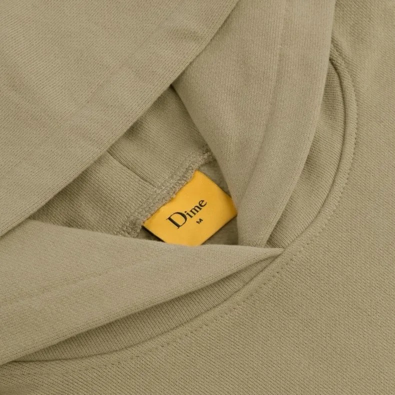 Dime Classic Small Logo Embroidered Pullover Hooded Sweatshirt (Taupe)