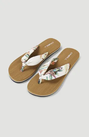 Ditsy Sun Bloom Sandals | White Tropical Flower