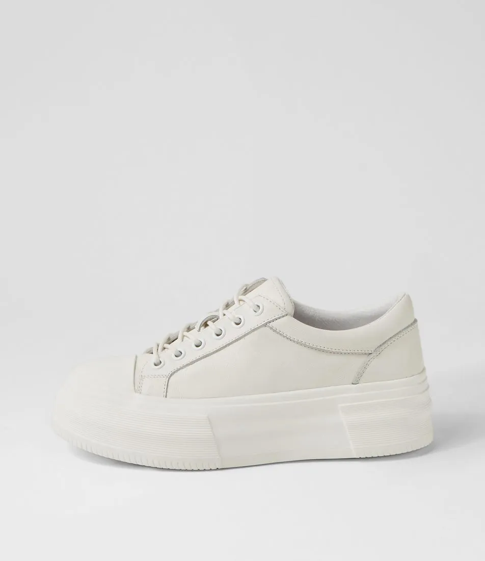 DJANGO & JULIETTE Agot White Leather Stitch Sneakers
