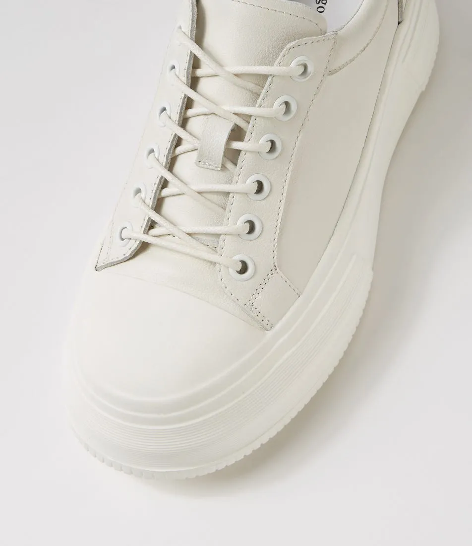 DJANGO & JULIETTE Agot White Leather Stitch Sneakers