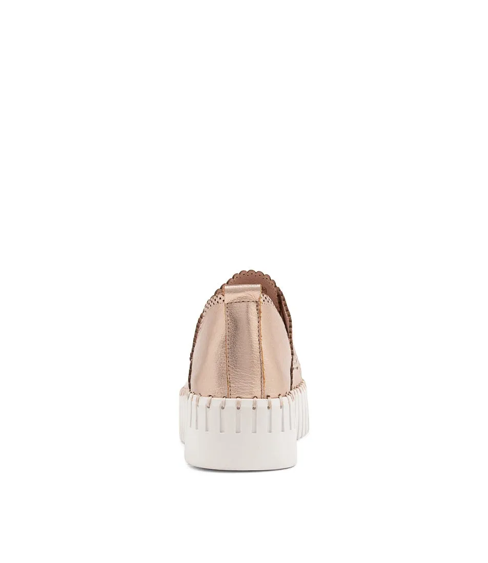 DJANGO & JULIETTE Bafia Pale Rose Gold Leather Sneakers Ws