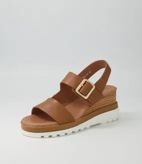 DJANGO & JULIETTE Barmer Dark Tan Leather Sandals Ws