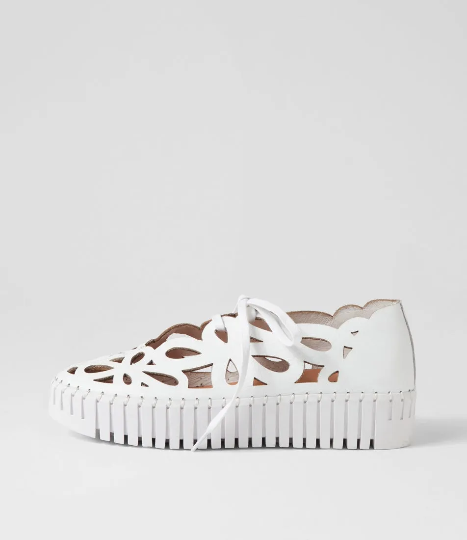 DJANGO & JULIETTE Bello White Leather Sneakers