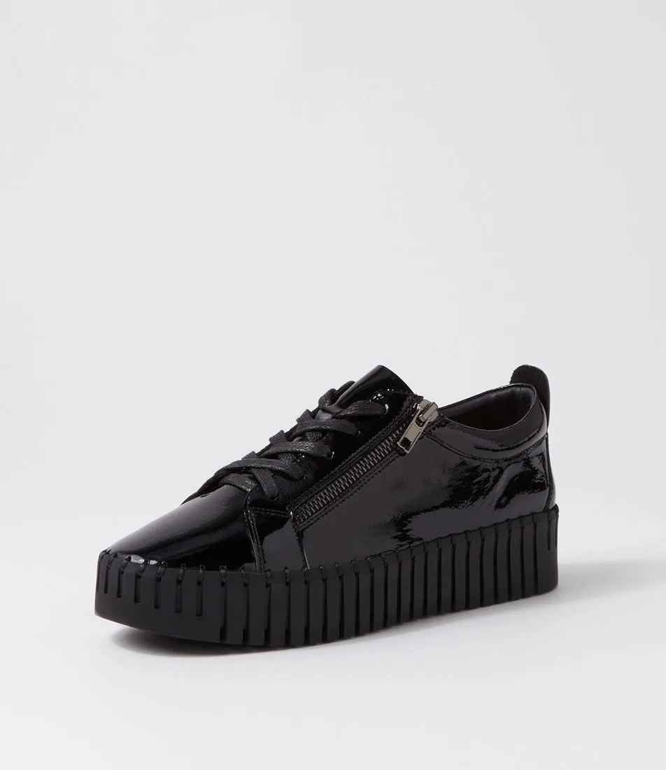 DJANGO & JULIETTE Bump Black Patent Leather Sneakers