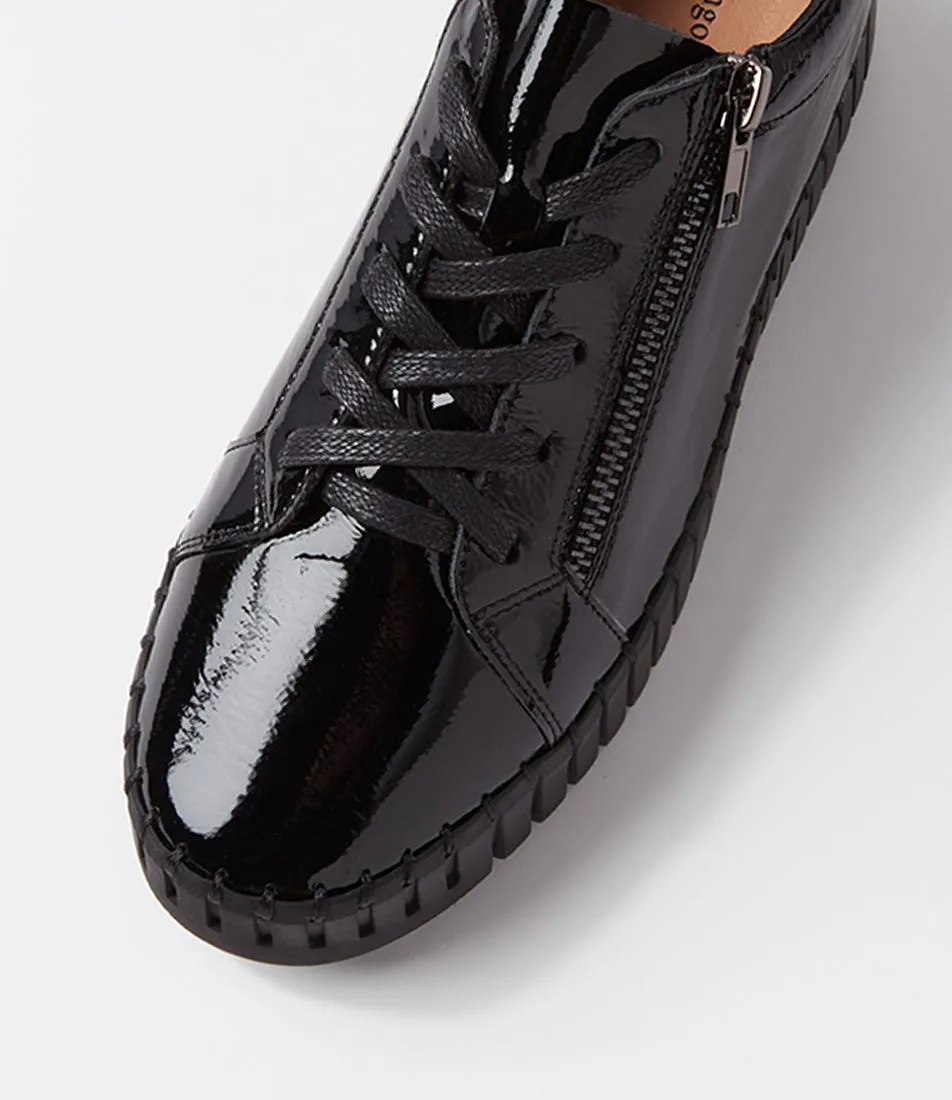 DJANGO & JULIETTE Bump Black Patent Leather Sneakers