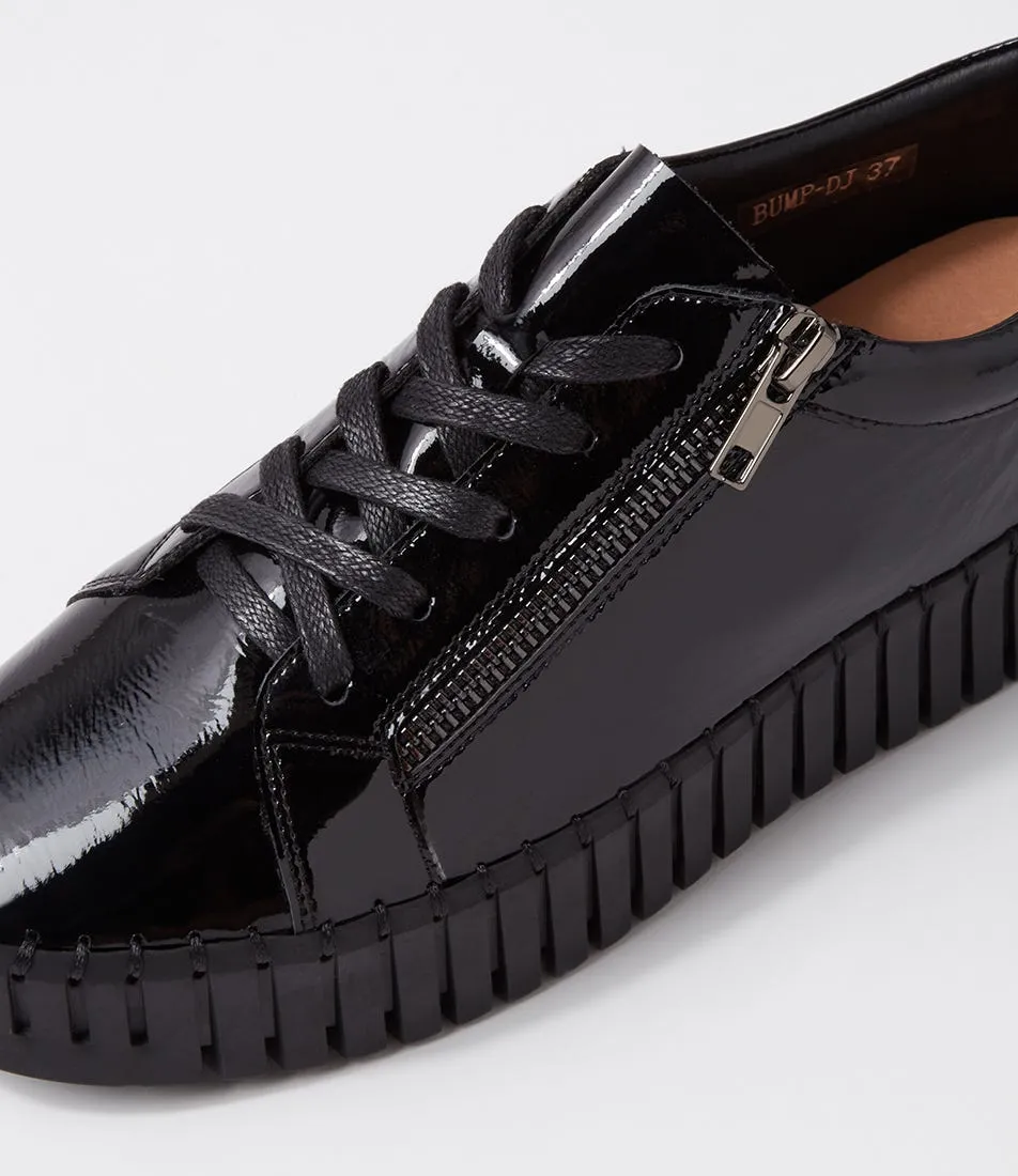 DJANGO & JULIETTE Bump Black Patent Leather Sneakers