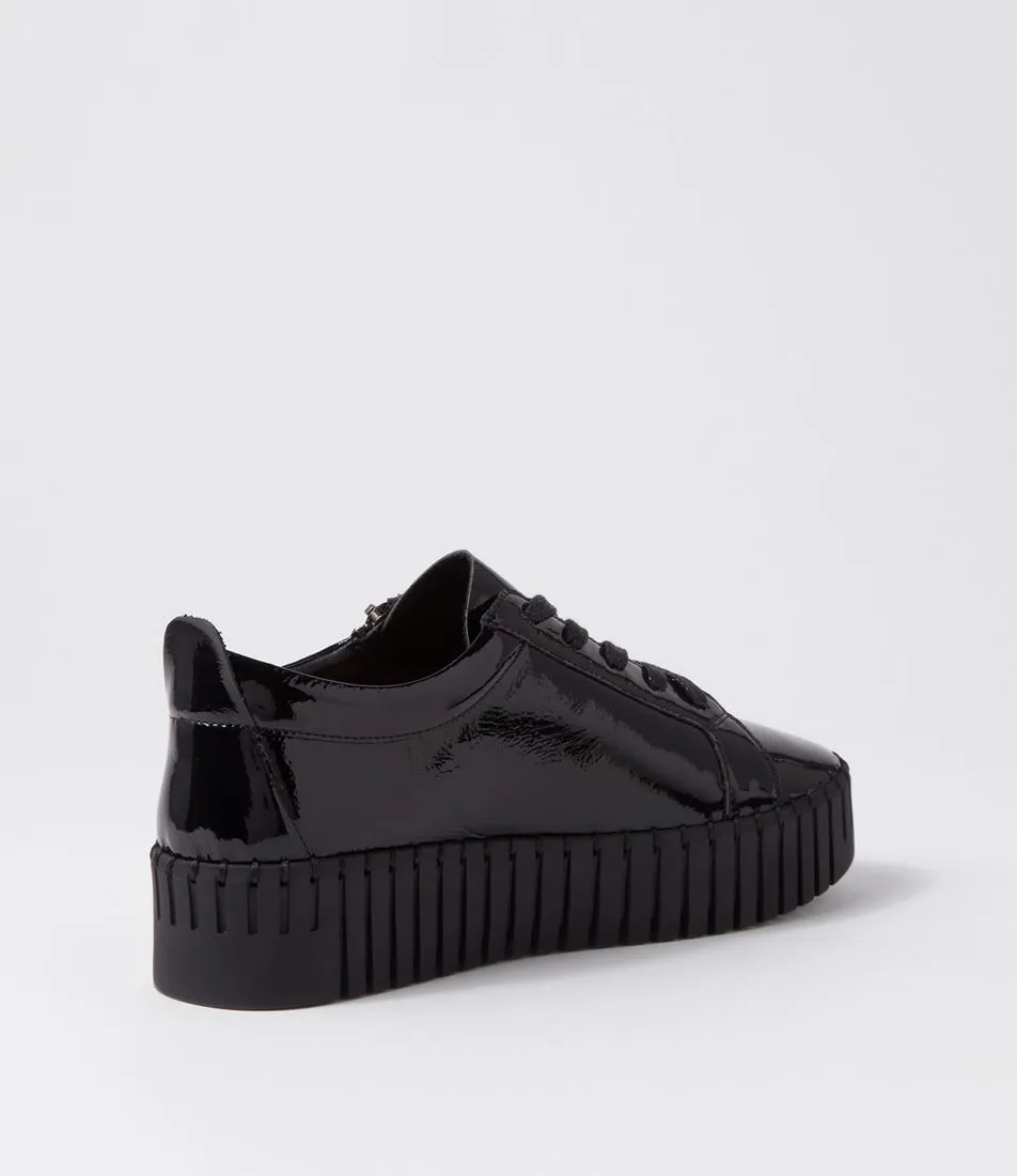 DJANGO & JULIETTE Bump Black Patent Leather Sneakers