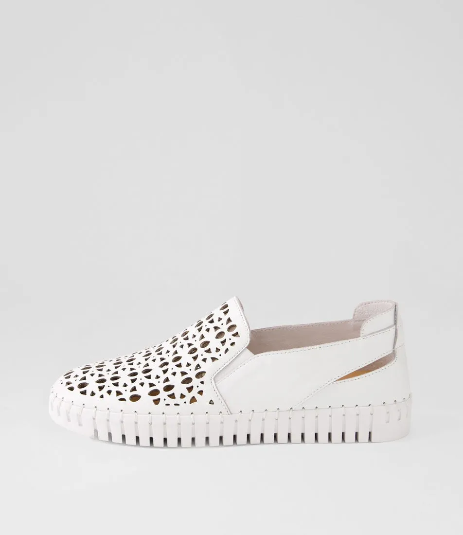 DJANGO & JULIETTE Hadria White Leather Sneakers