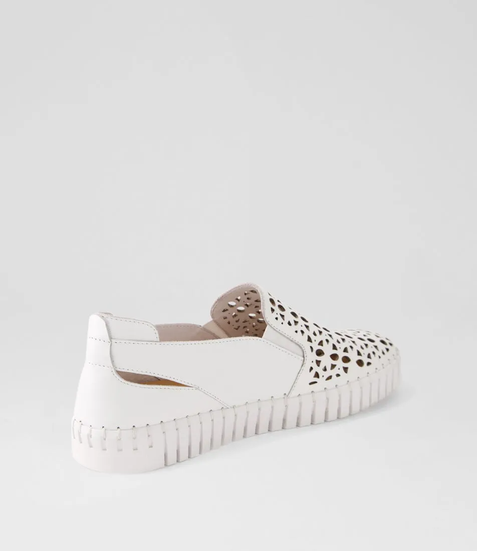 DJANGO & JULIETTE Hadria White Leather Sneakers