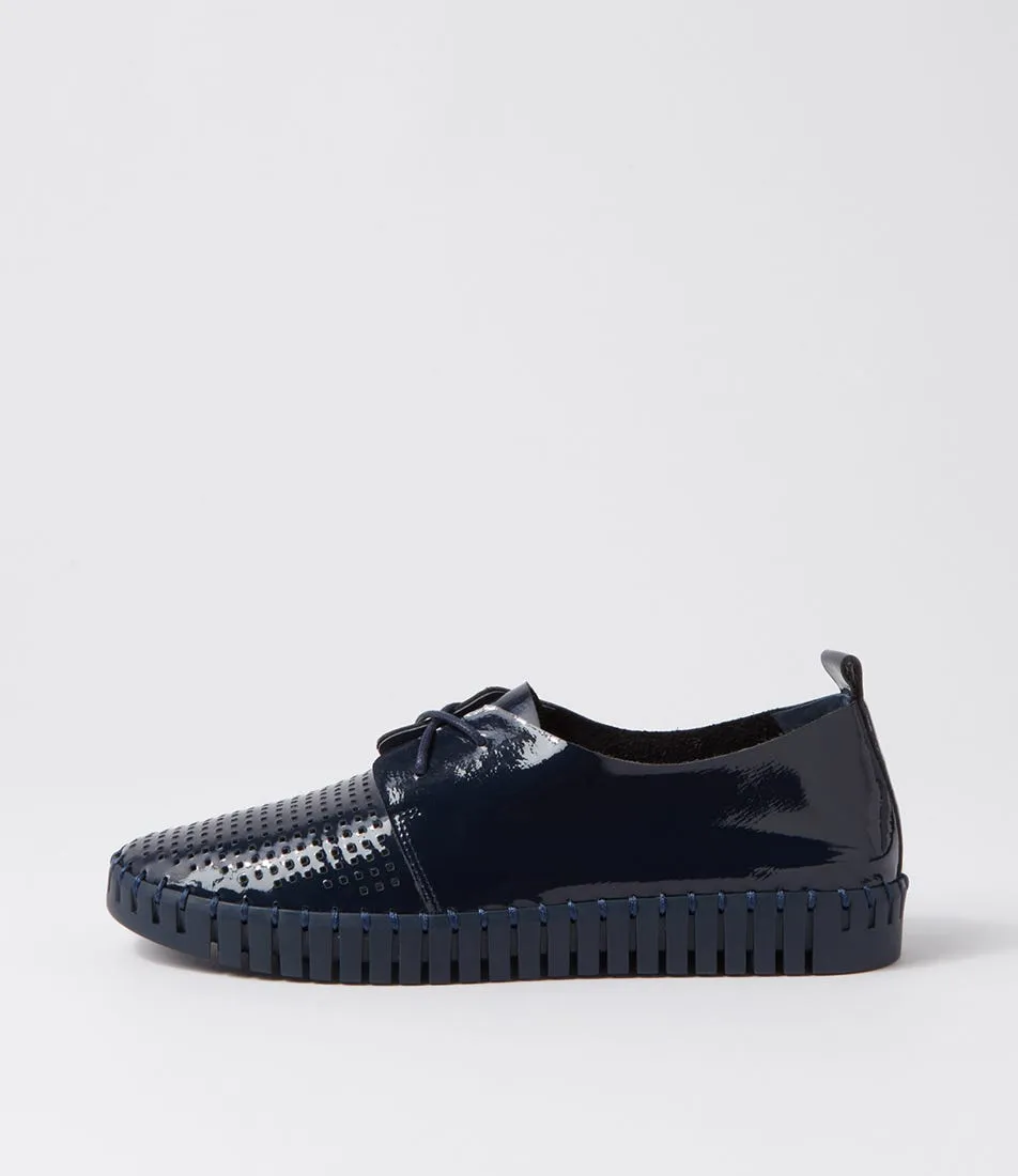DJANGO & JULIETTE Huston Navy Patent Leather Sneakers