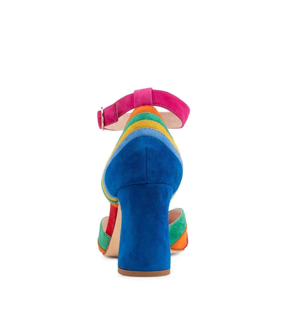DJANGO & JULIETTE Kage New Bright Multi Suede Sandals