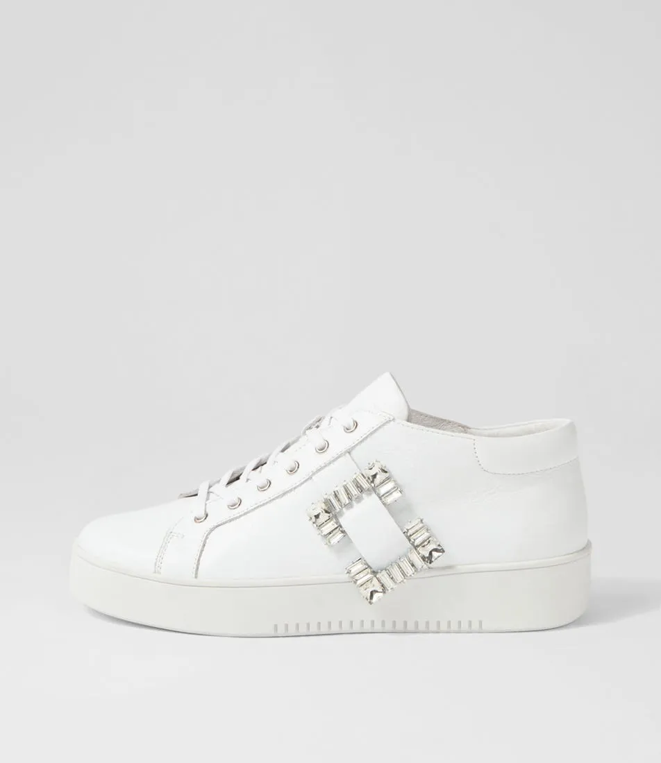 DJANGO & JULIETTE Larine White Leather Sneakers