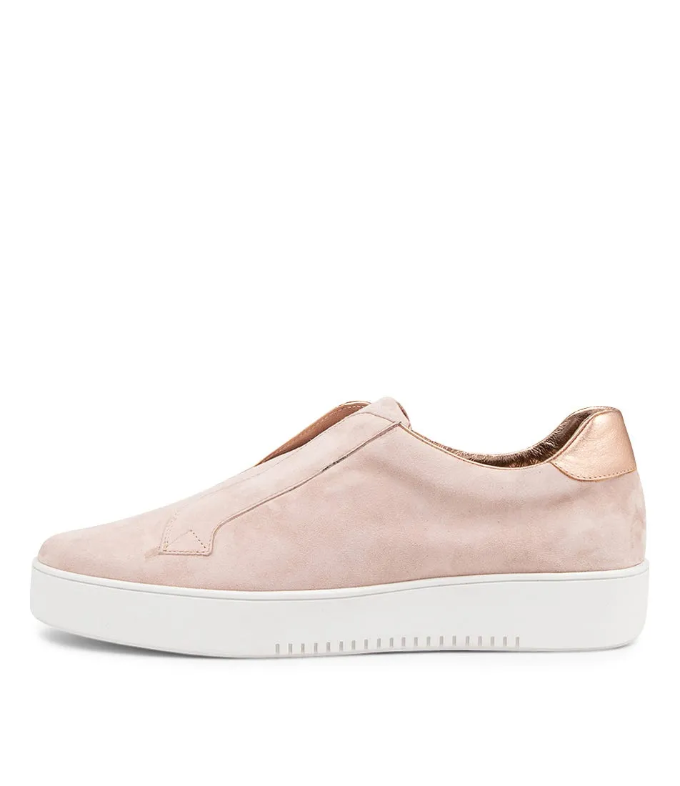 DJANGO & JULIETTE Lia Nude Suede Sneakers Pale Rose Gold