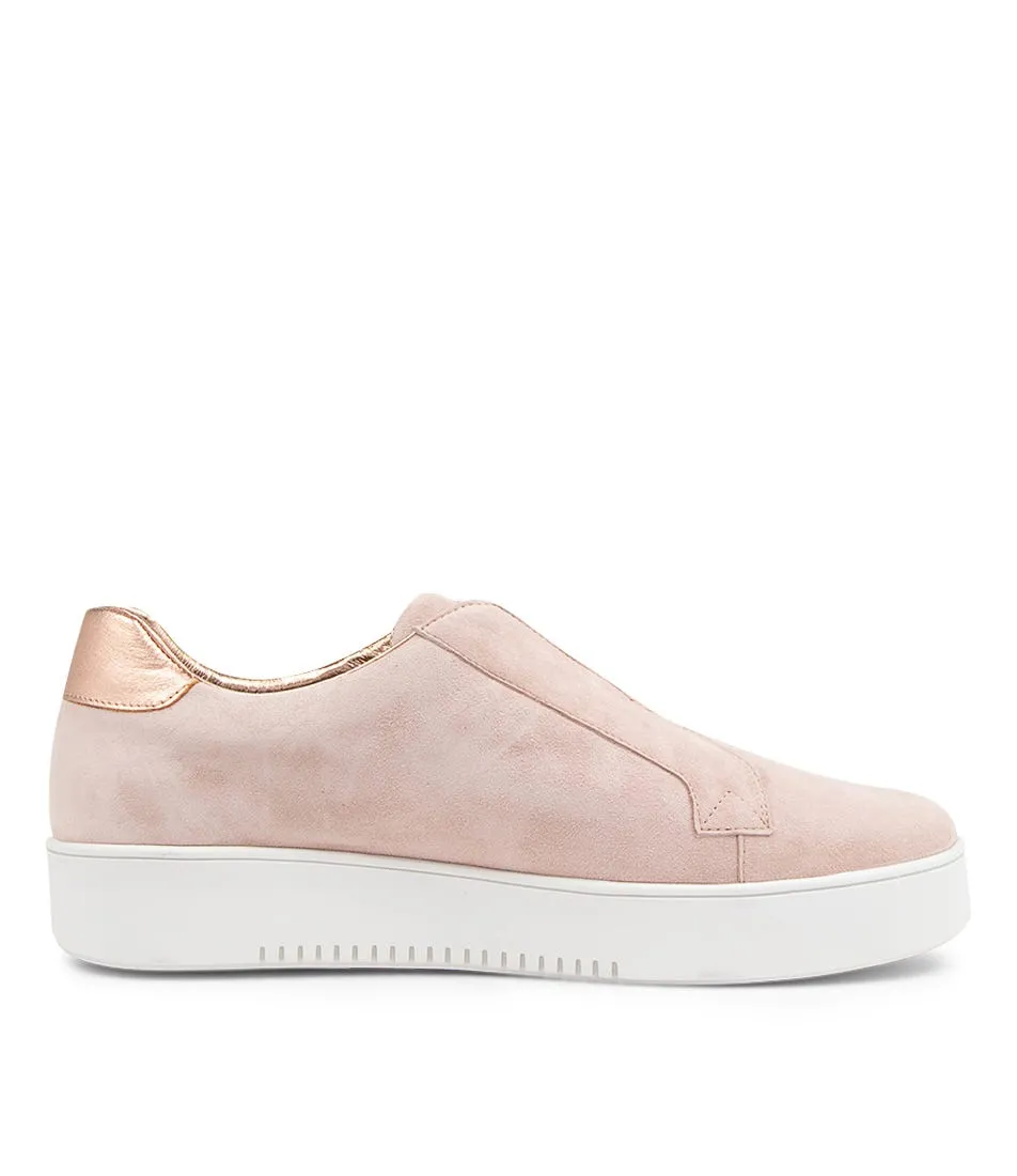 DJANGO & JULIETTE Lia Nude Suede Sneakers Pale Rose Gold