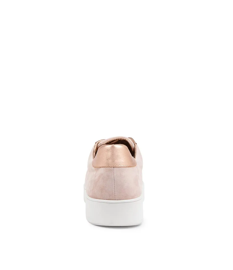 DJANGO & JULIETTE Lia Nude Suede Sneakers Pale Rose Gold