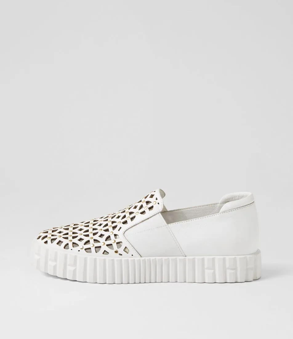 DJANGO & JULIETTE Oisey White Leather Sneakers