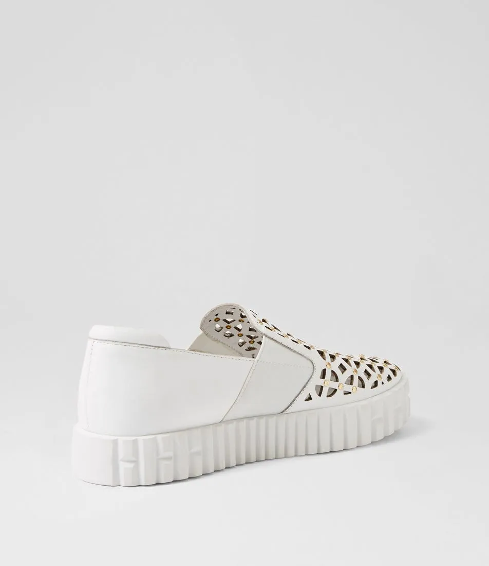 DJANGO & JULIETTE Oisey White Leather Sneakers