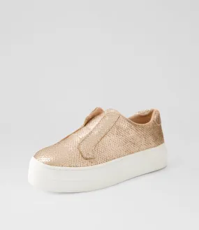DJANGO & JULIETTE Shia Rose Gold Small Cut Leather Sneakers