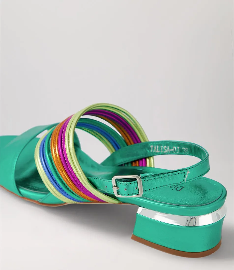 DJANGO & JULIETTE Talisa Green Metallic Multi Sandals