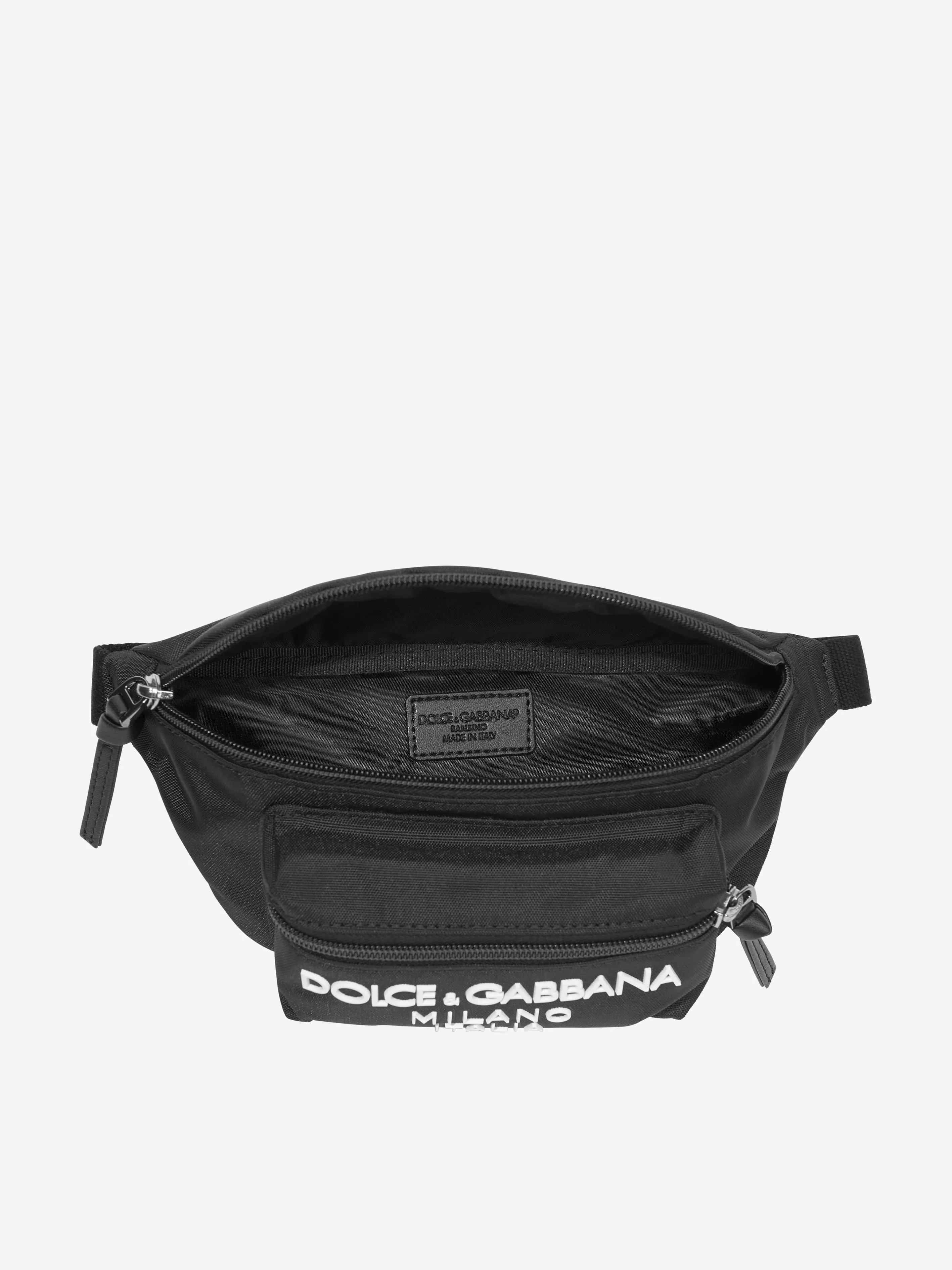 Dolce & Gabbana Boys Mlano Logo Belt Bag in Black (23cm)