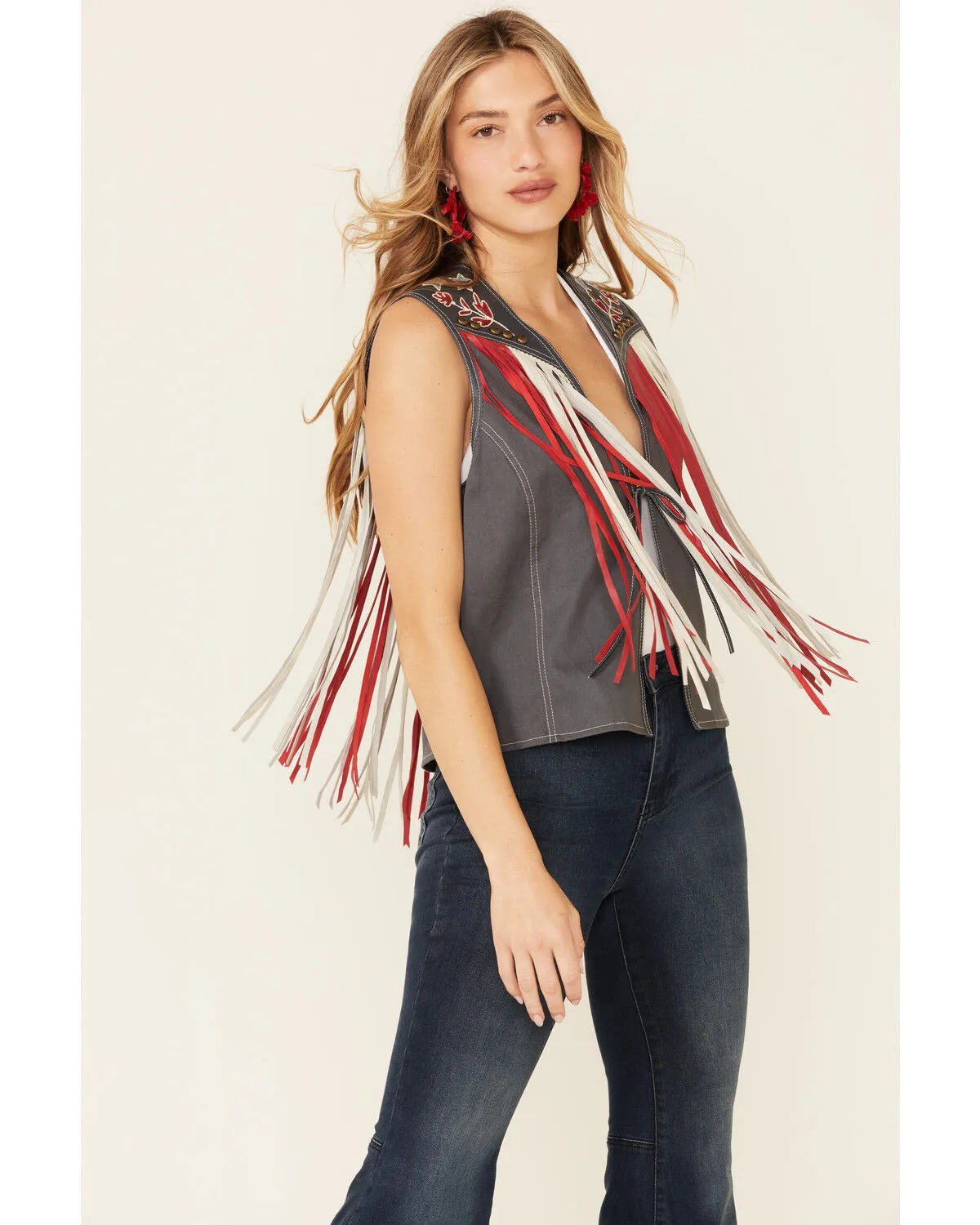 Double D Ranch Women's Indigo Eagle Live Tie-Front Vest