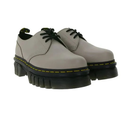 Dr. Martens Audrick chaussures basses en cuir véritable pour femme, demi-chaussures robustes 27147348 Taupe