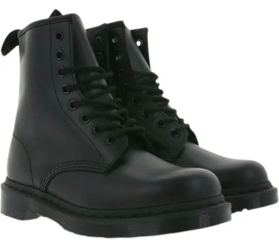 Dr. Martens botas de botas de piel auténtica 1460 Mono Smooth Black