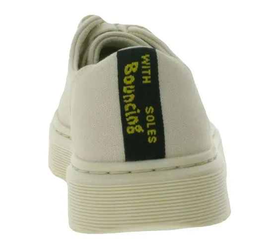 Dr. Martens Dante baskets basses pour femmes, chaussures classiques en toile avec bride arrière en relief 30820292 Beige