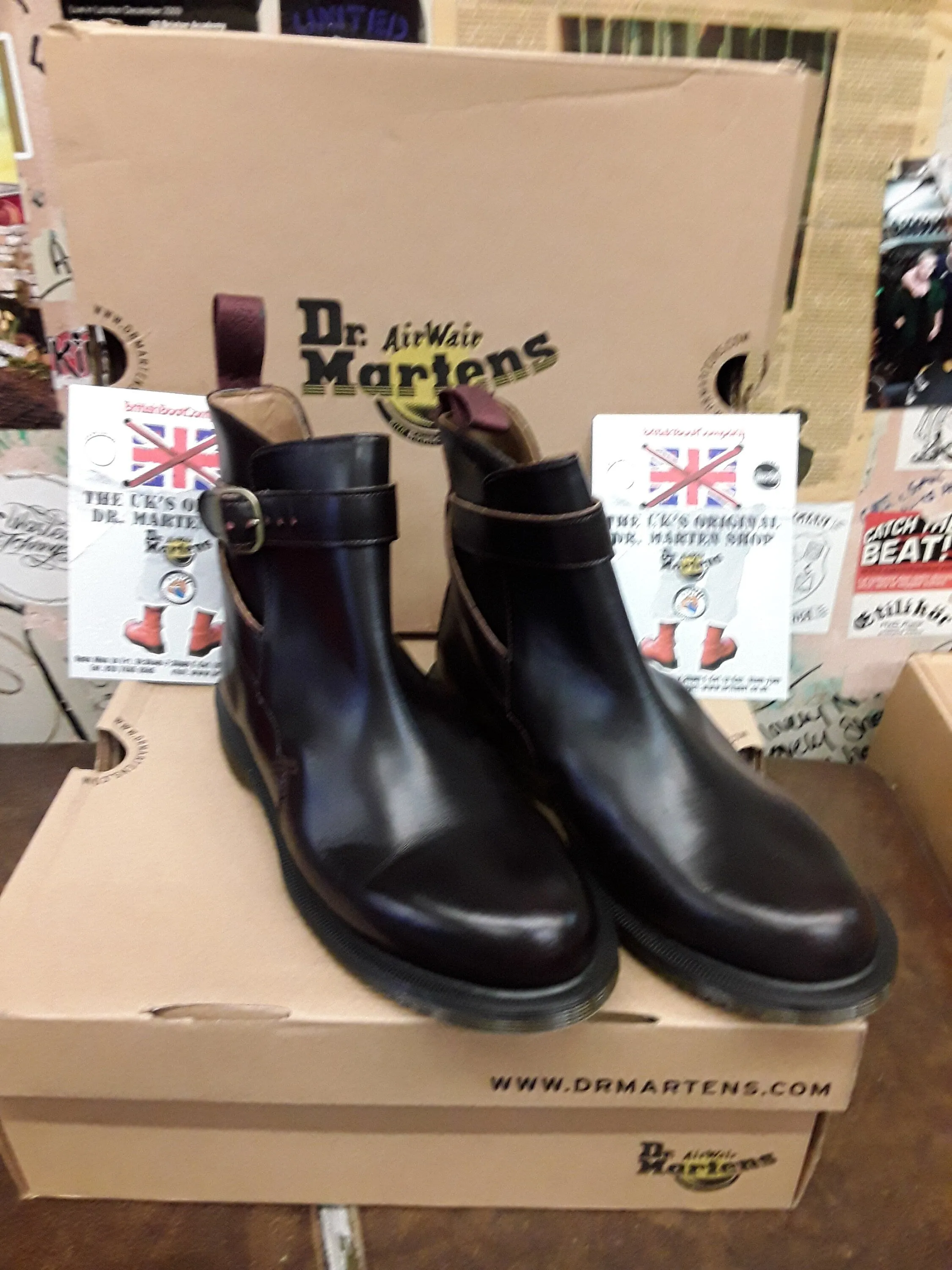 Dr Martens Theresa Burgundy Rub Off Size 5