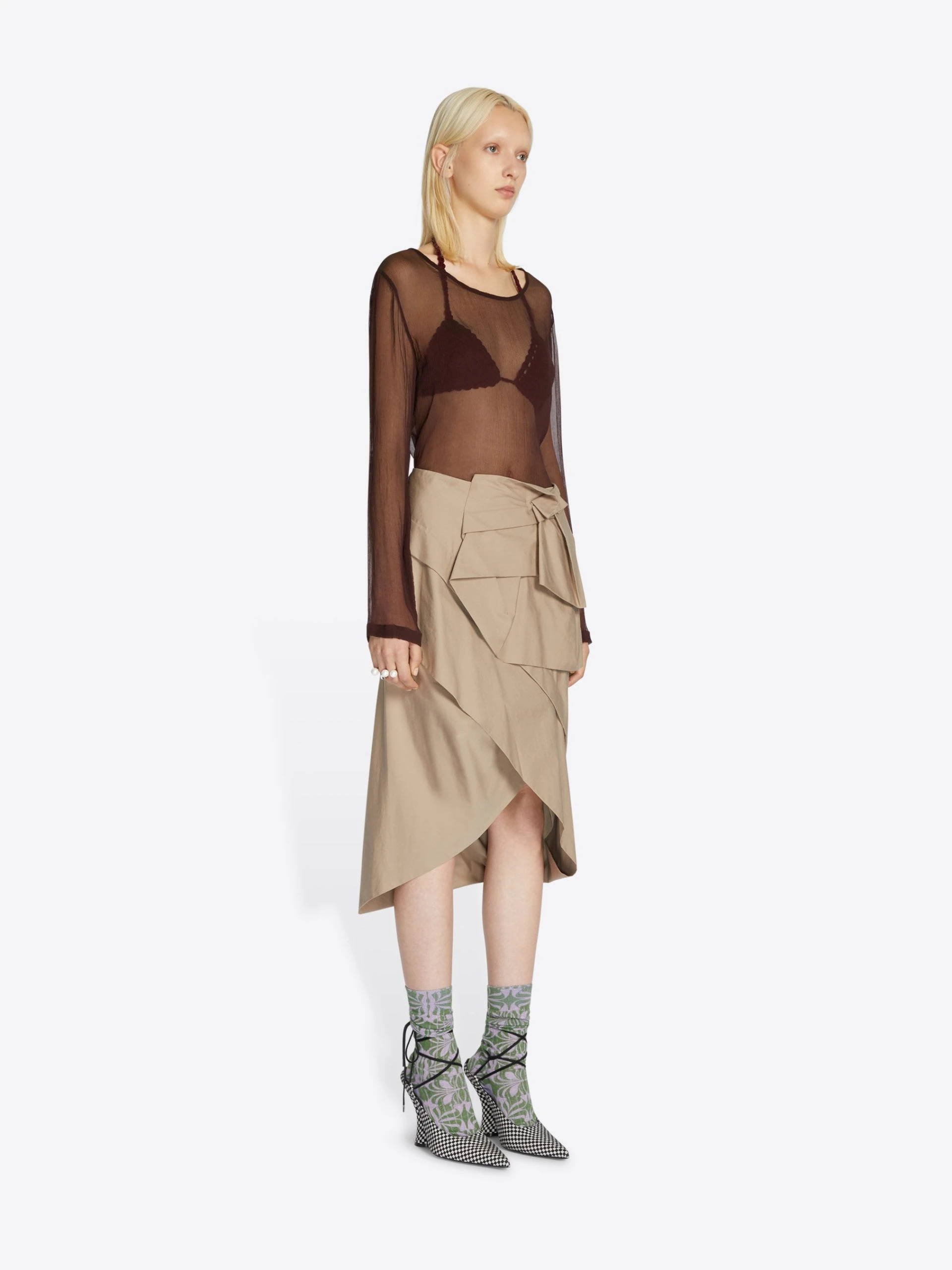 --Draped peplum skirt-