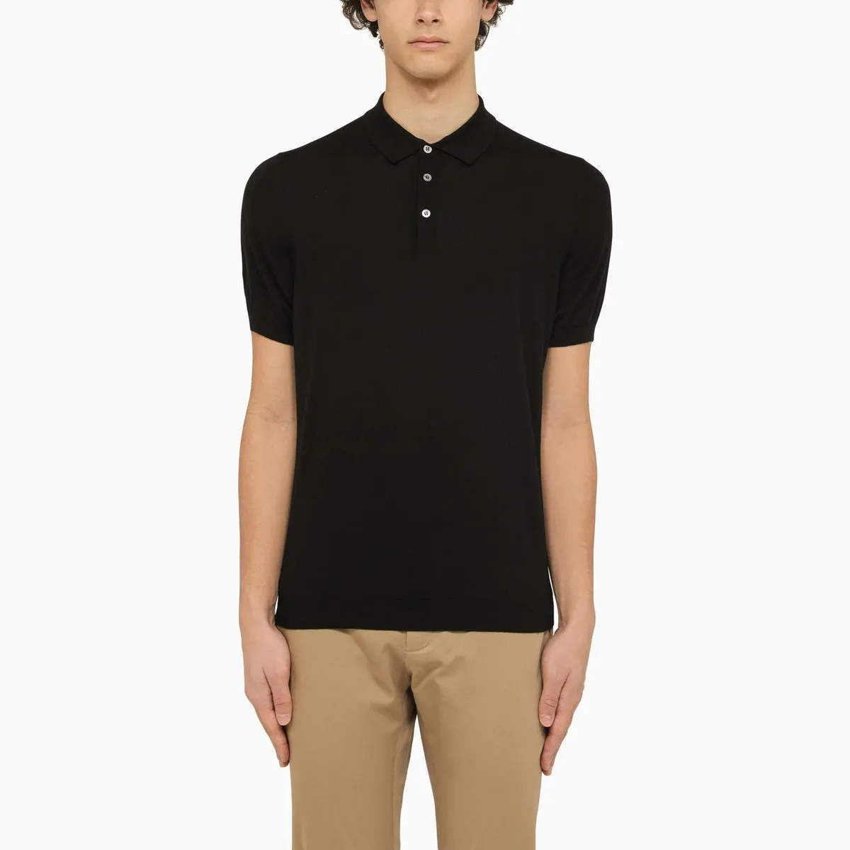 Drumohr    Drumohr Black Short Sleeved Polo