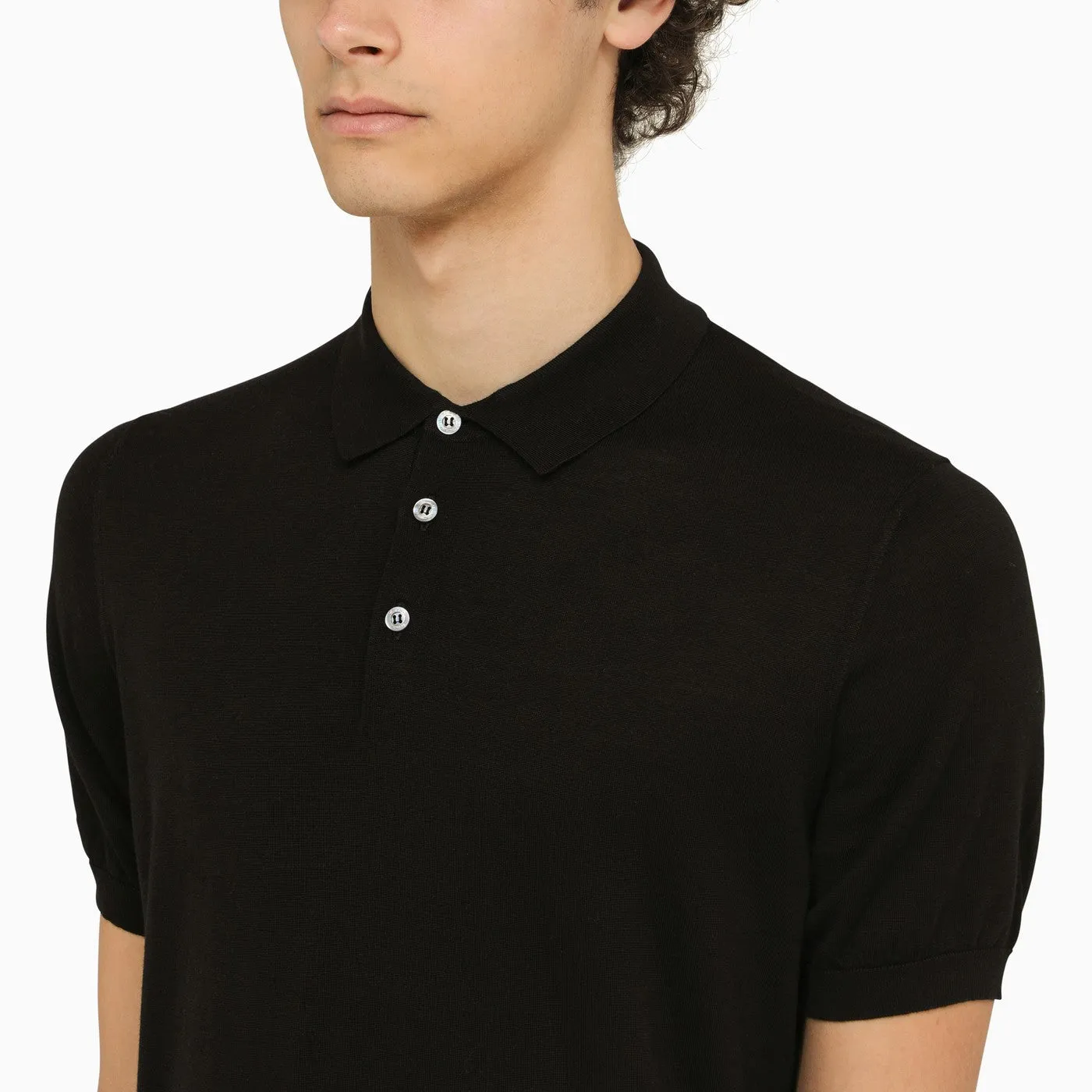 Drumohr    Drumohr Black Short Sleeved Polo