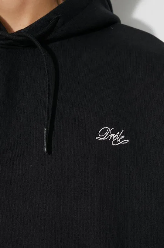 Drôle de Monsieur cotton sweatshirt Le Hoodie Drôle men's black color C-HO136-CO053-BL