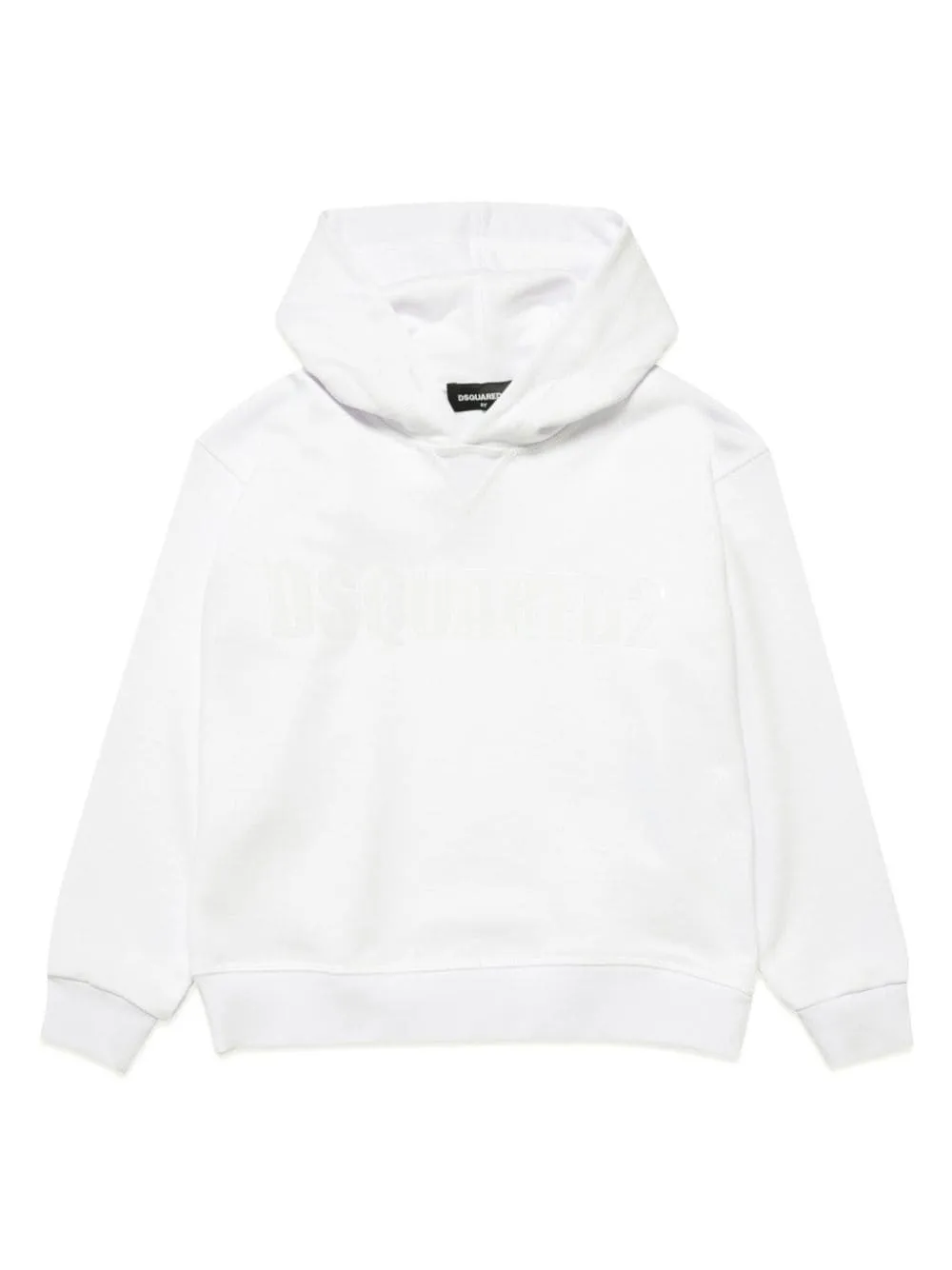 DSQUARED2 KIDS logo-appliqué cotton hoodie - White