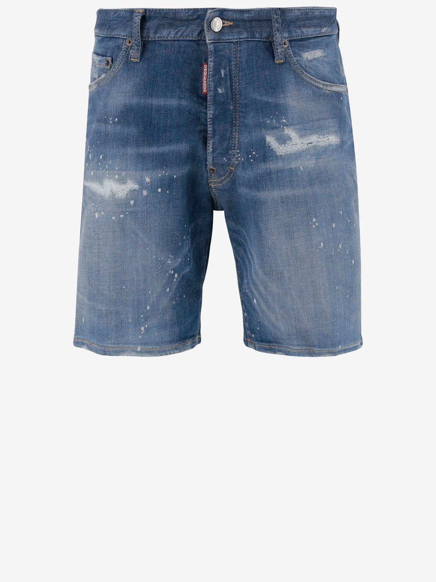 Dsquared2 Stretch Cotton Blend Denim Short Jeans