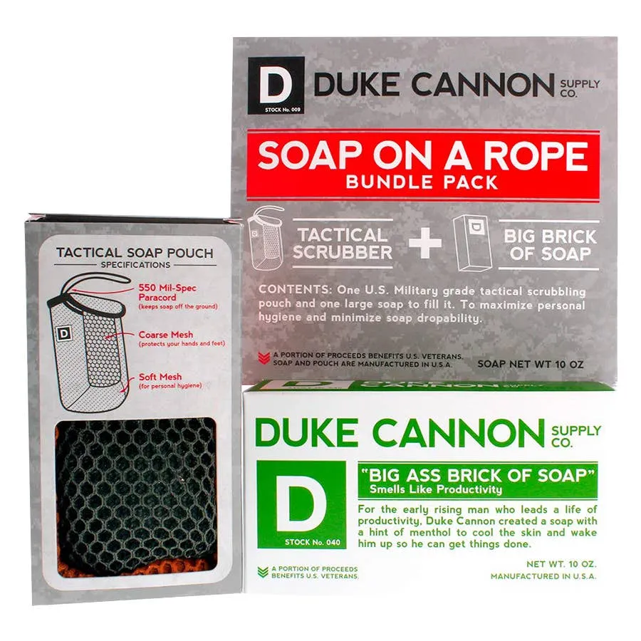 Duke Cannon Tactical Scrubber Plus Rope On A Soap and Bundle Pack