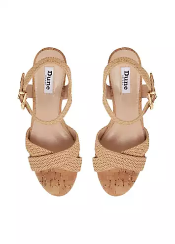 Dune London Kelisa Natural Braided Upper Wedge Sandals | Kaleidoscope
