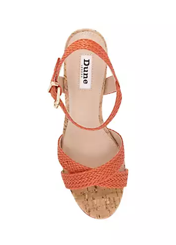 Dune London Kelisa Orange Braided Wedge Sandals | Grattan