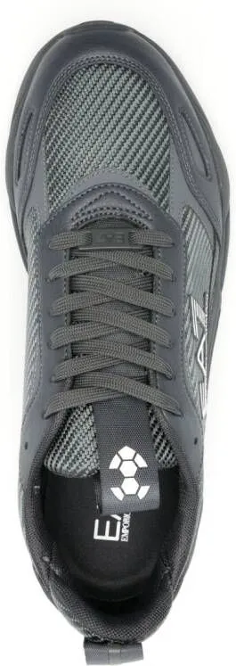 Ea7 Emporio Armani logo-print panelled sneakers Grey